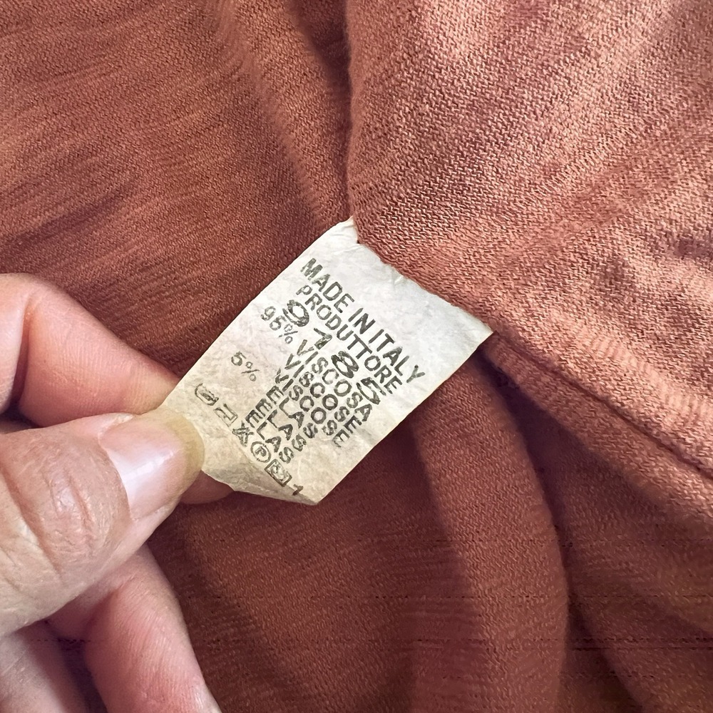 Made in italy Soft Open Front Hoodie Orange Medium Romantic Hoodie Leaf Print - Picture 5 of 5